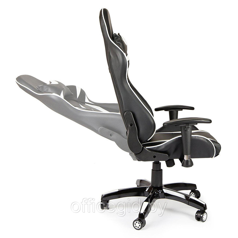 Кресло игровое Calviano "MUSTANG", экокожа, черный, белый - фото 4 - id-p188893242