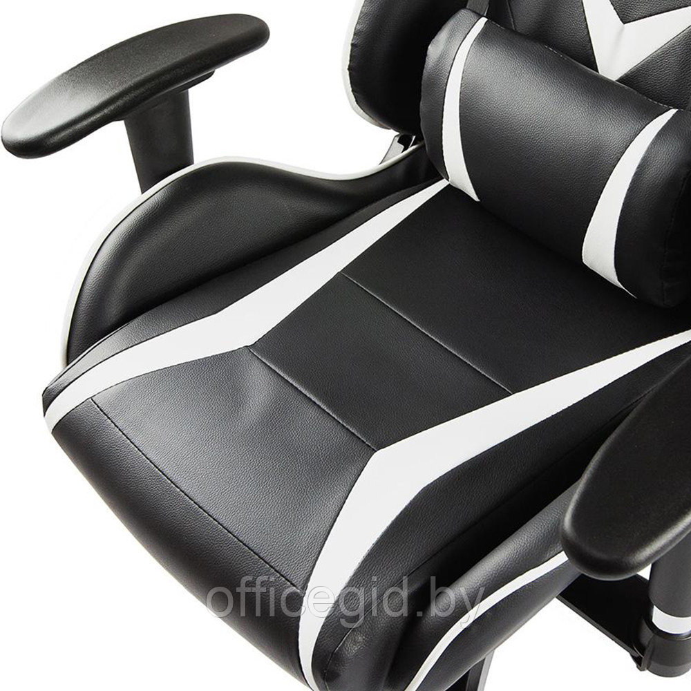 Кресло игровое Calviano "MUSTANG", экокожа, черный, белый - фото 8 - id-p188893242