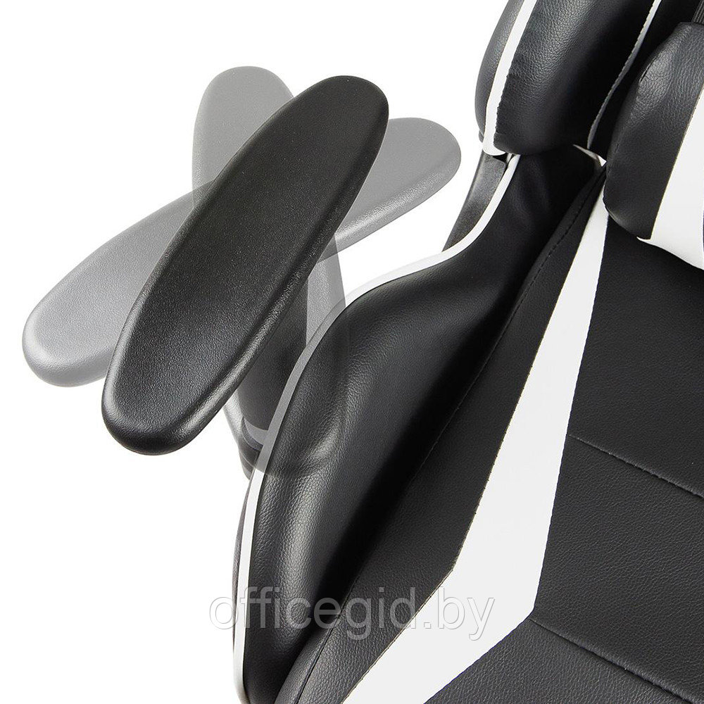 Кресло игровое Calviano "MUSTANG", экокожа, черный, белый - фото 9 - id-p188893242