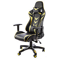 Кресло игровое Calviano "MUSTANG", экокожа, желтый, черный