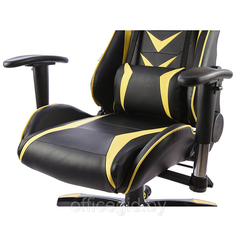 Кресло игровое Calviano "MUSTANG", экокожа, желтый, черный - фото 5 - id-p188893243