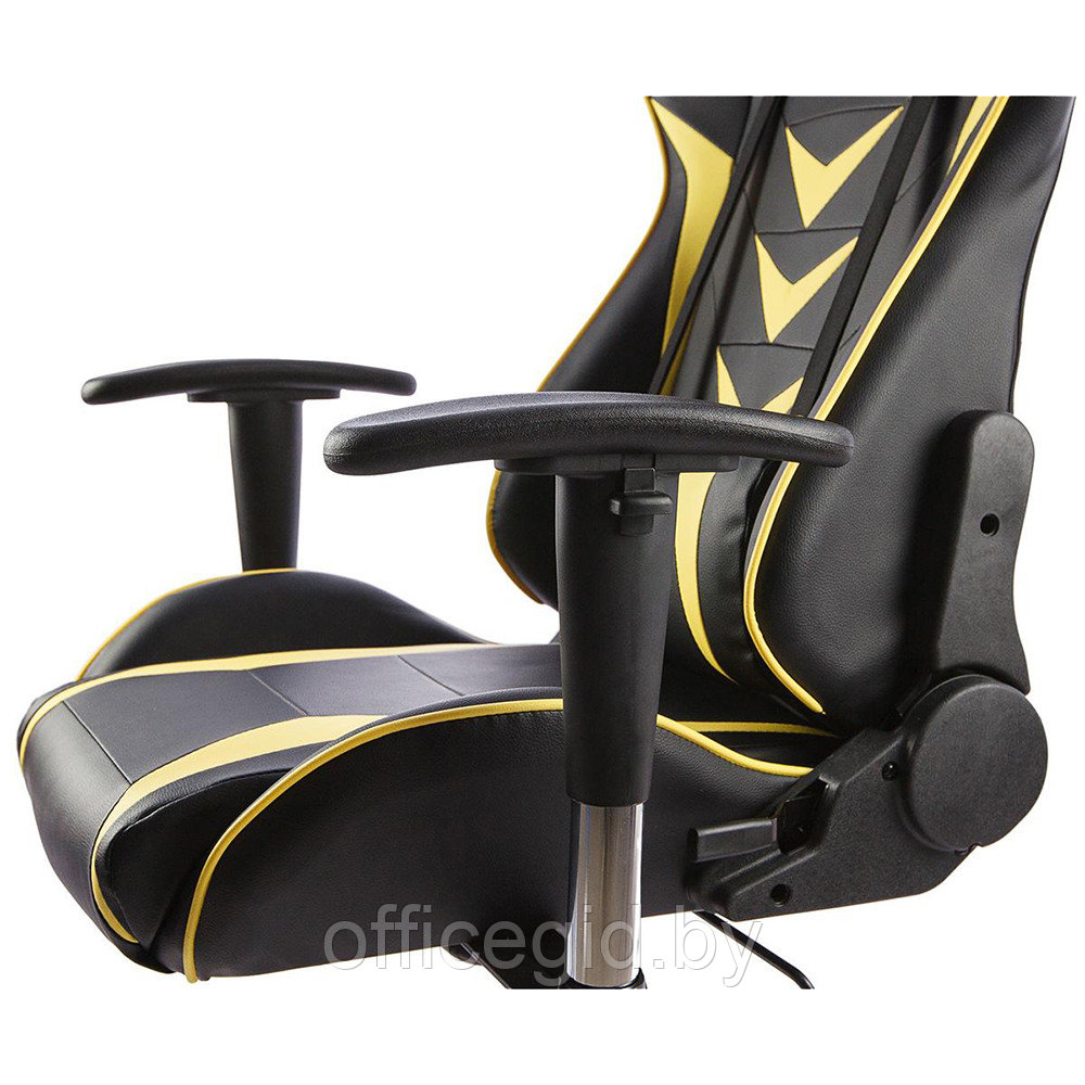 Кресло игровое Calviano "MUSTANG", экокожа, желтый, черный - фото 7 - id-p188893243