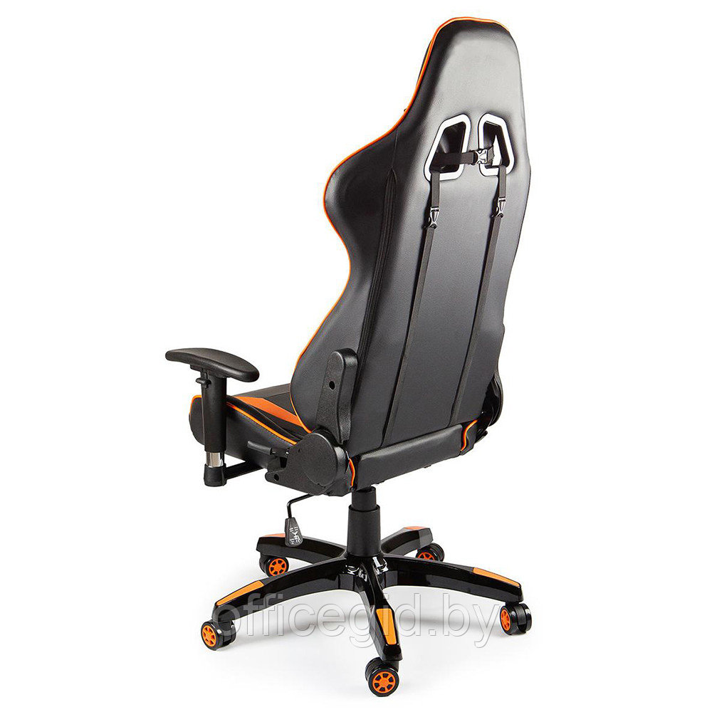 Кресло игровое Calviano "MUSTANG", экокожа, черный, оранжевый - фото 3 - id-p188893244