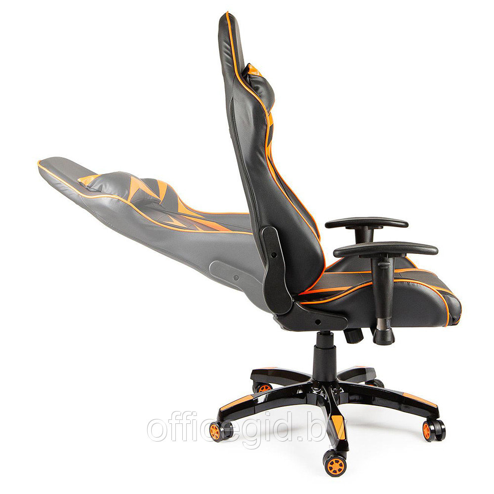 Кресло игровое Calviano "MUSTANG", экокожа, черный, оранжевый - фото 4 - id-p188893244