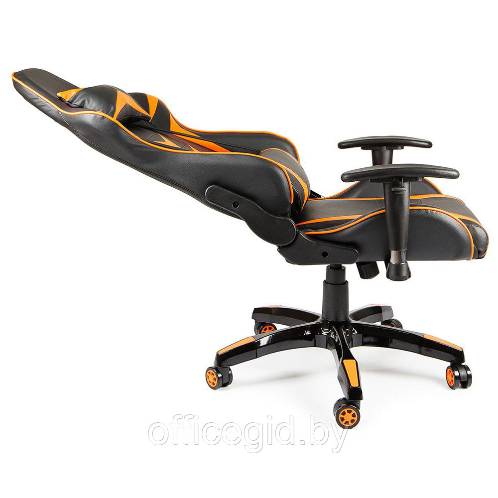 Кресло игровое Calviano "MUSTANG", экокожа, черный, оранжевый - фото 5 - id-p188893244