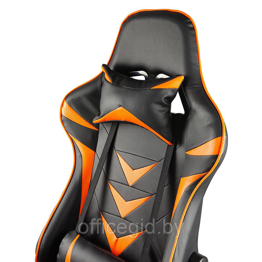 Кресло игровое Calviano "MUSTANG", экокожа, черный, оранжевый - фото 6 - id-p188893244