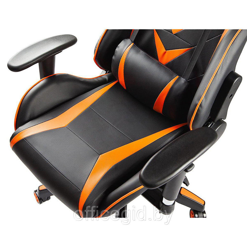Кресло игровое Calviano "MUSTANG", экокожа, черный, оранжевый - фото 7 - id-p188893244