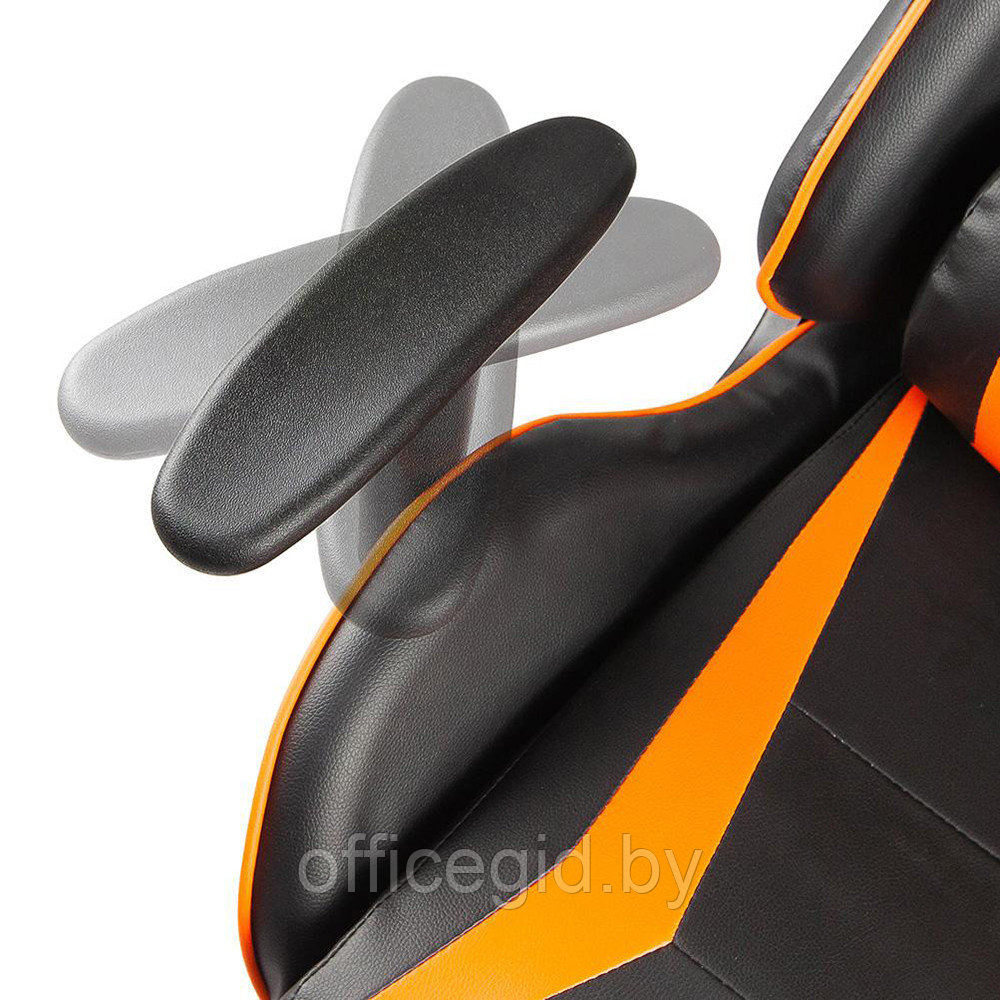 Кресло игровое Calviano "MUSTANG", экокожа, черный, оранжевый - фото 9 - id-p188893244
