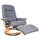 Кресло для руководителя "Calviano 2158" вибромассажное с подъемным пуфом и подогревом, экокожа, серый, фото 4