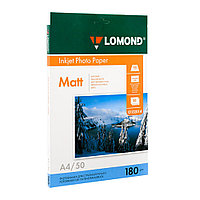 Фотобумага матовая для струйной фотопечати "Lomond", A4, 50 листов, 180 г/м2