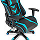 Кресло игровое Calviano "MUSTANG", экокожа, голубой, черный, фото 7