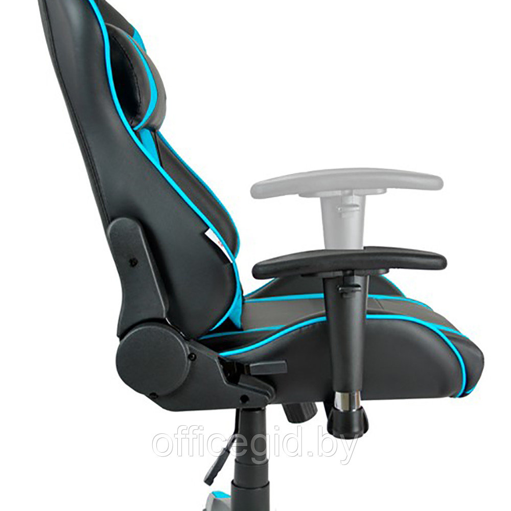 Кресло игровое Calviano "MUSTANG", экокожа, голубой, черный - фото 8 - id-p188893262