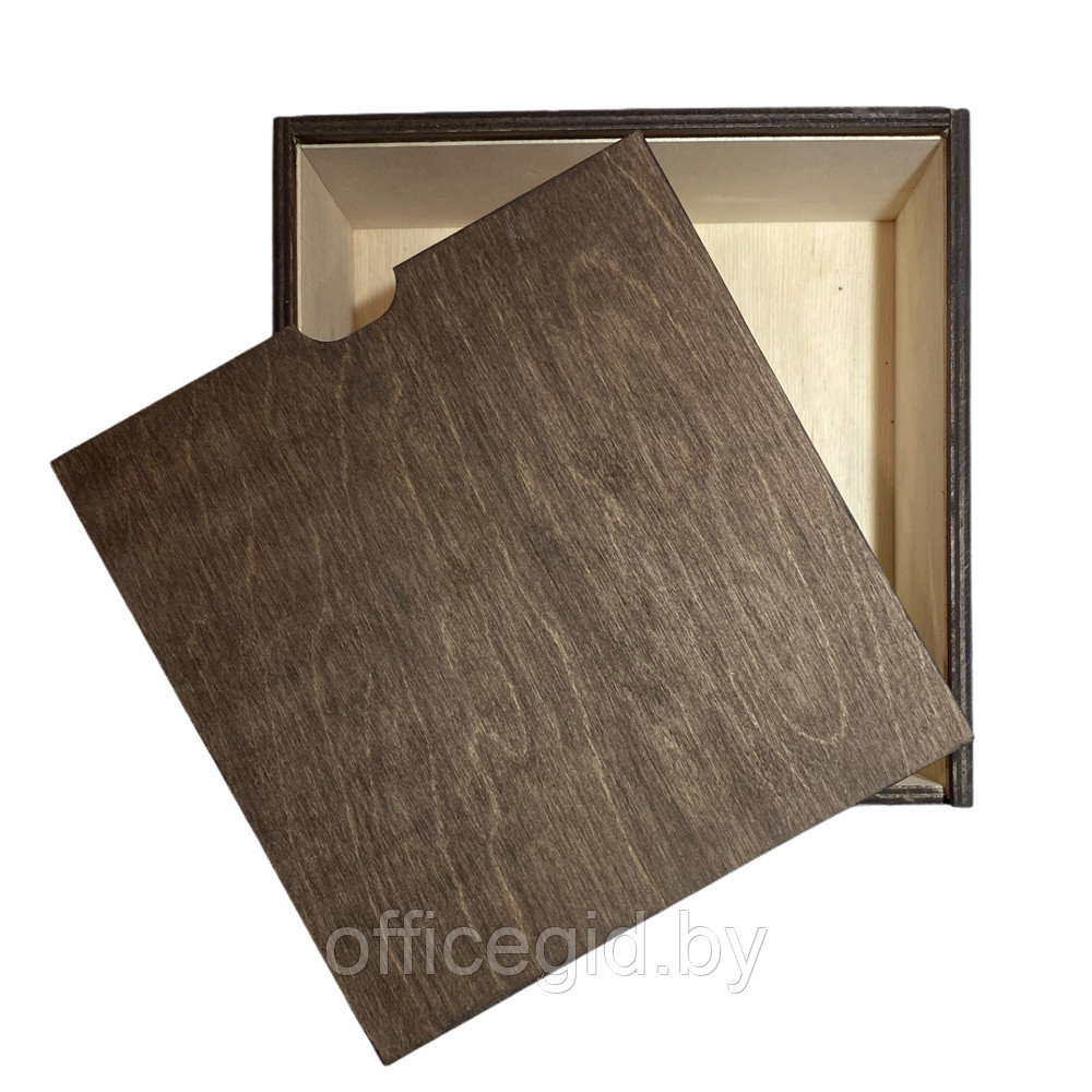 Коробка декоративная "МК", 200x200x100 мм, темно-коричневый - фото 1 - id-p188890527