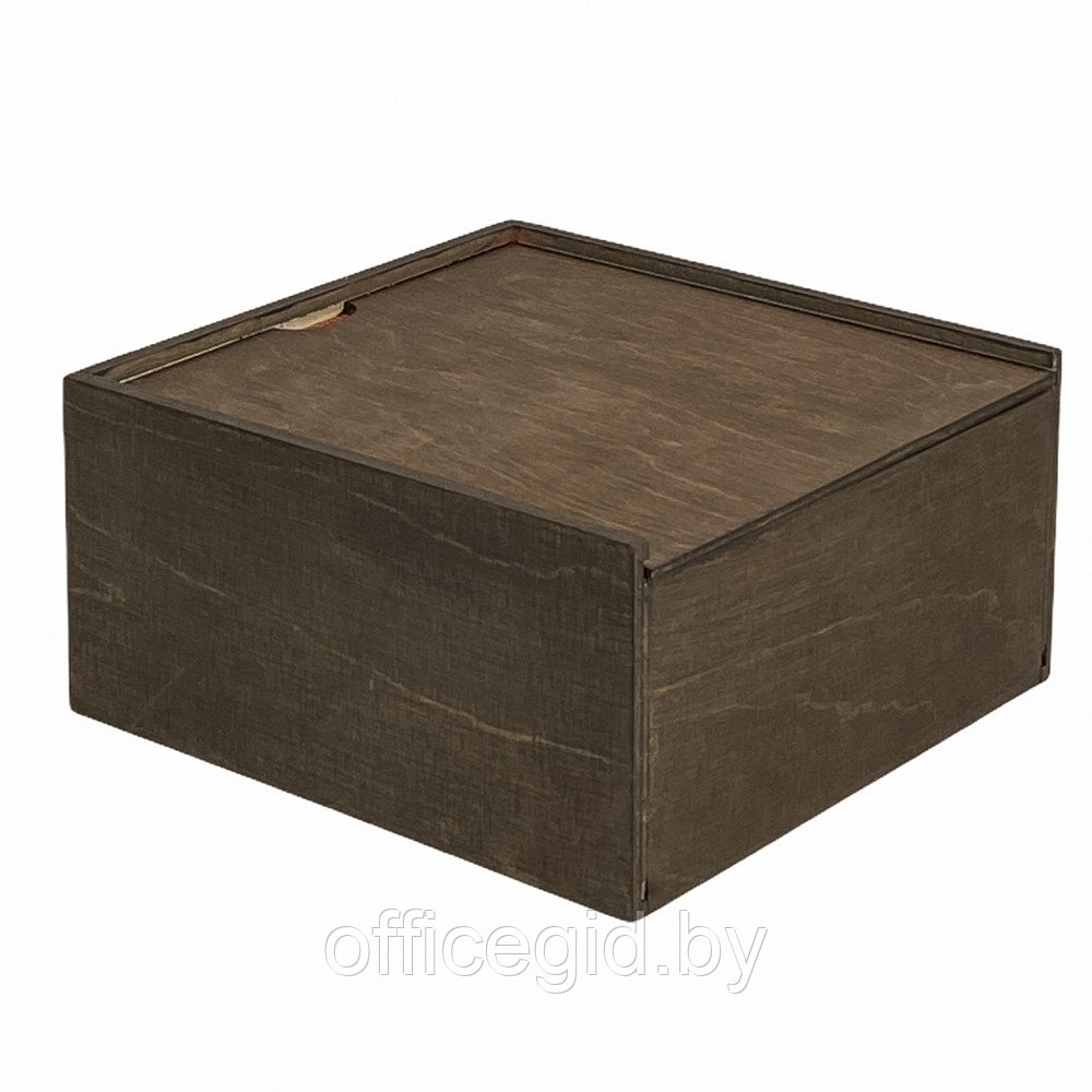 Коробка декоративная "МК", 200x200x100 мм, темно-коричневый - фото 2 - id-p188890527