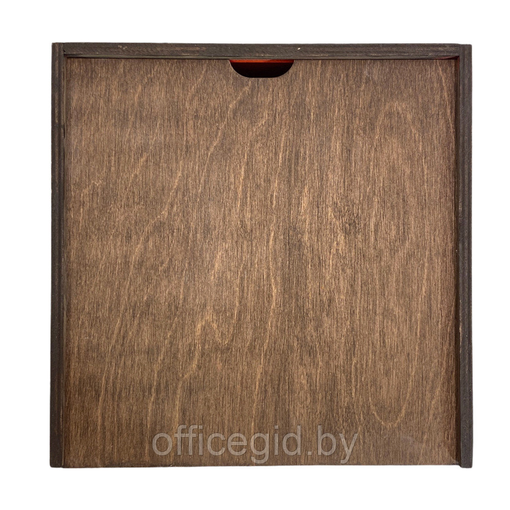 Коробка декоративная "МК", 200x200x100 мм, темно-коричневый - фото 4 - id-p188890527