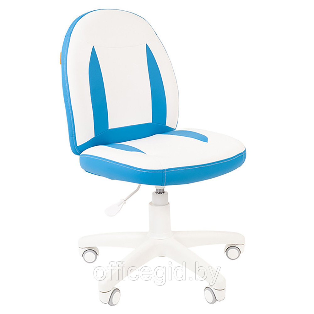 Кресло для детей "Chairman Kids 122", экопремиум, белый, голубой