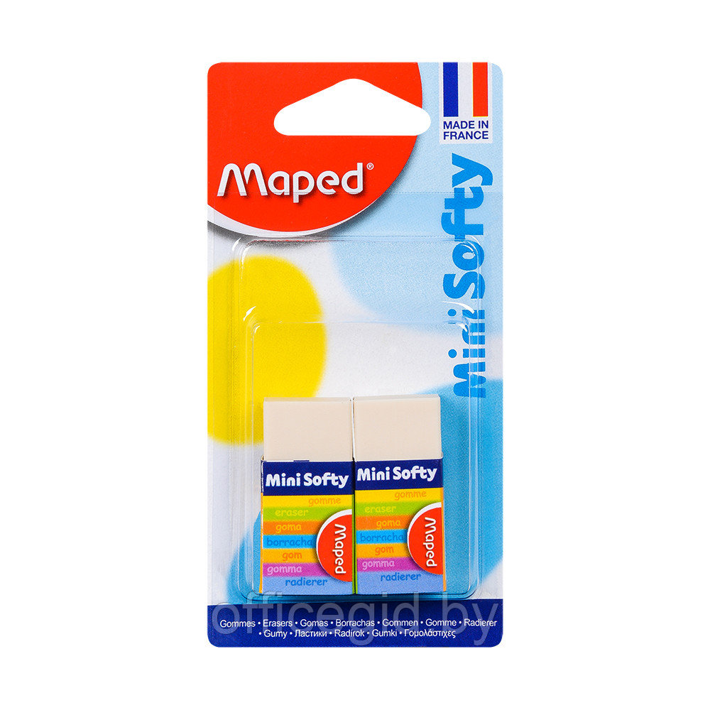 Ластик Maped "Softy", 2 шт, белый, блистер, (029839)