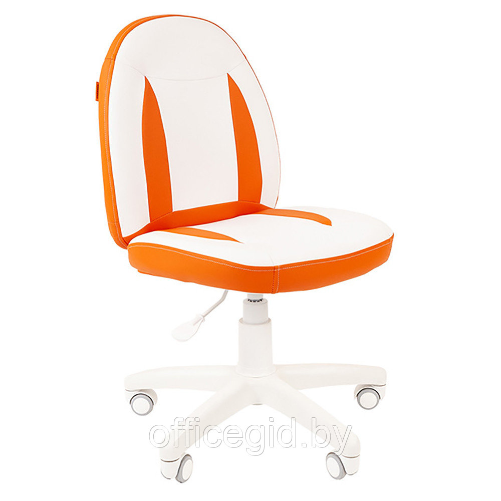 Кресло для детей "Chairman Kids 122", экопремиум, белый, оранжевый - фото 1 - id-p188892382