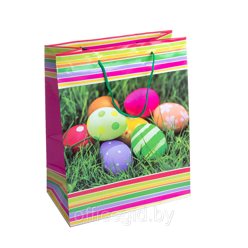 Пакет бумажный подарочный "Easter", 32.4x13.7x26.4 см, ассорти (9054556) - фото 1 - id-p188890541