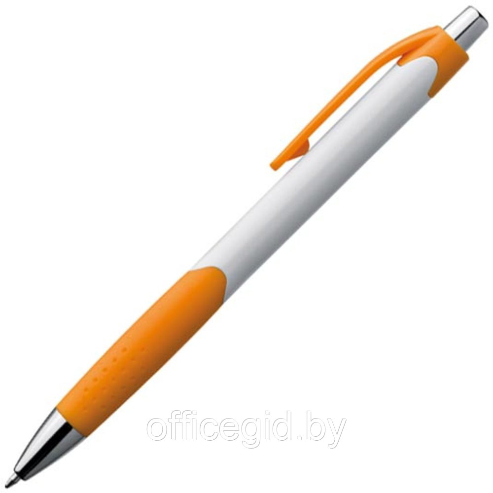 Ручка шариковая автоматическая "Mao", 0.5 мм, белый, оранжевый, стерж. синий - фото 1 - id-p188888729