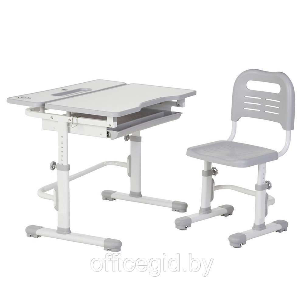 Комплект растущей мебели "CUBBY Botero Grey": парта + стул, серый - фото 1 - id-p188892394