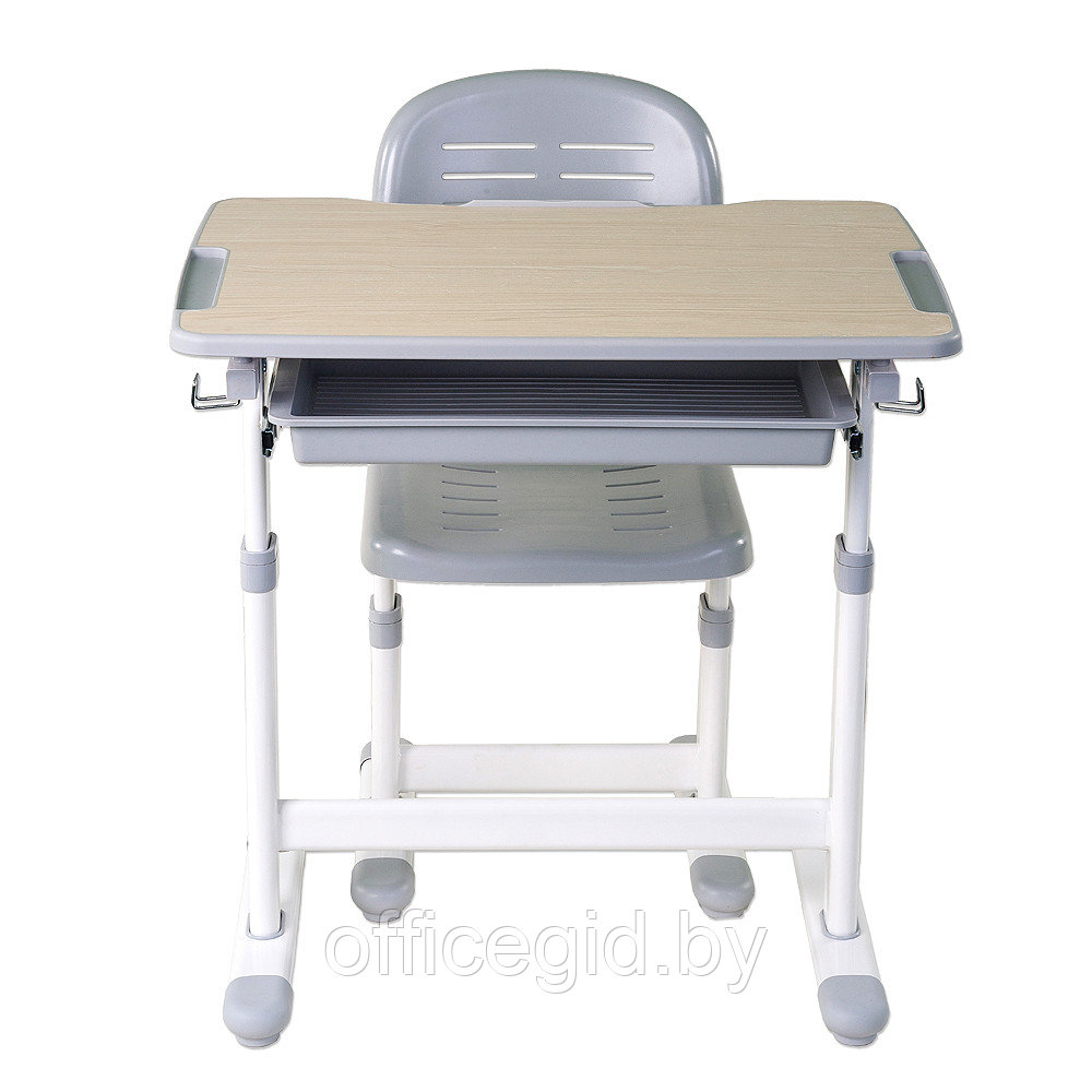 Комплект растущей мебели "FUNDESK Piccolino Grey": парта + стул, серый - фото 2 - id-p188892395