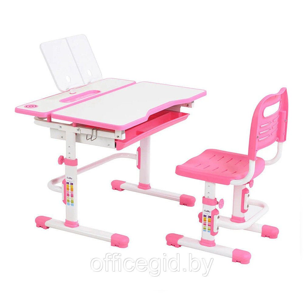 Комплект растущей мебели "CUBBY Botero Pink": парта + стул, розовый - фото 1 - id-p188892396