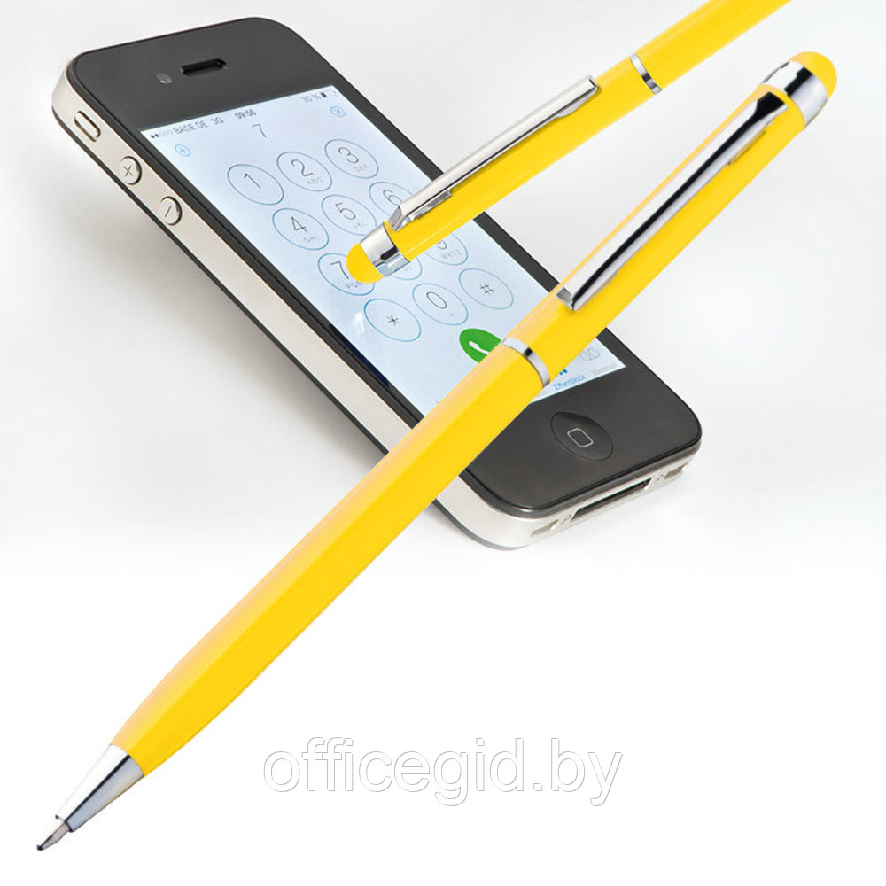 Ручка шариковая автоматическая "New Orleans", 0.7 мм, желтый, серебристый, стерж. синий - фото 3 - id-p188888734