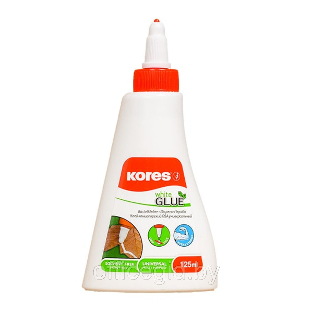 Клей ПВА Kores "White Glue", 125 мл - фото 1 - id-p188889624