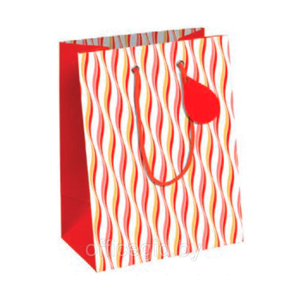 Пакет бумажный подарочный "Romance", 21.5x10.2x25.3 см, красный