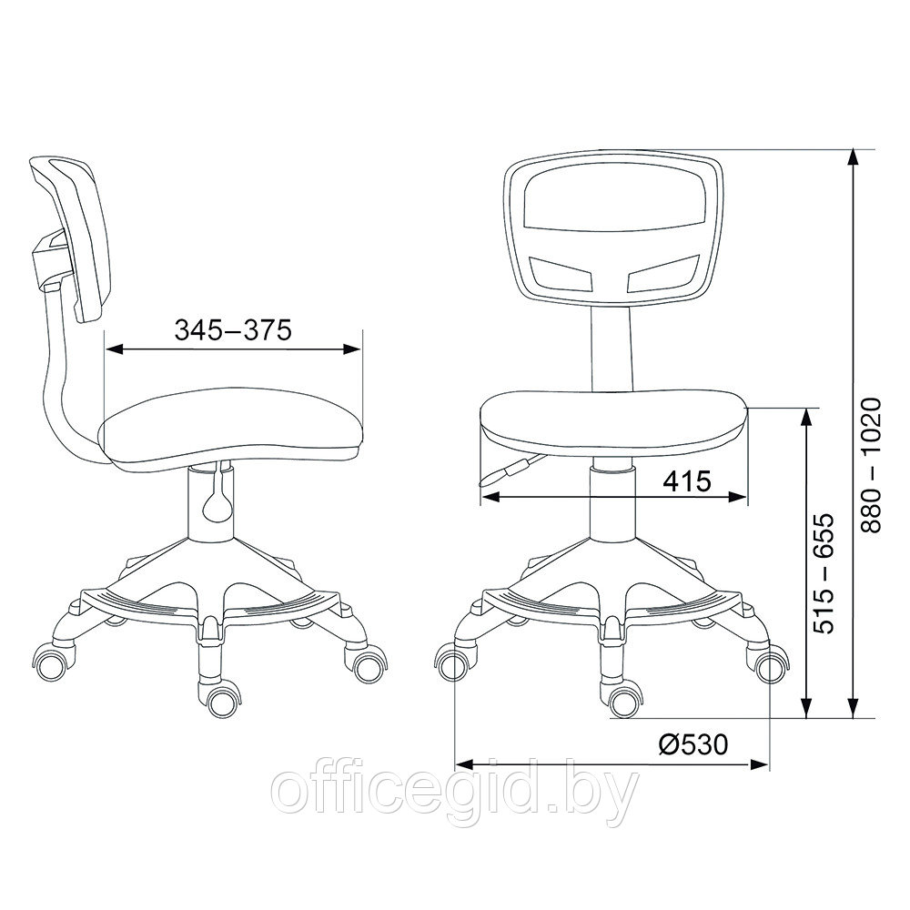 Кресло для детей "Бюрократ CH-299-F/ABSTRACT", сетка, ткань, абстракция - фото 5 - id-p188892399