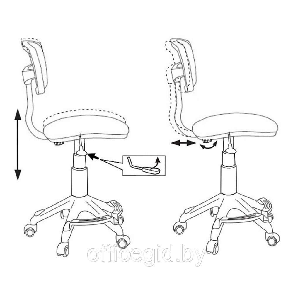 Кресло для детей "Бюрократ CH-299-F/ABSTRACT", сетка, ткань, абстракция - фото 6 - id-p188892399