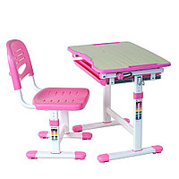 Комплект растущей мебели "FUNDESK Piccolino Pink": парта + стул, розовый
