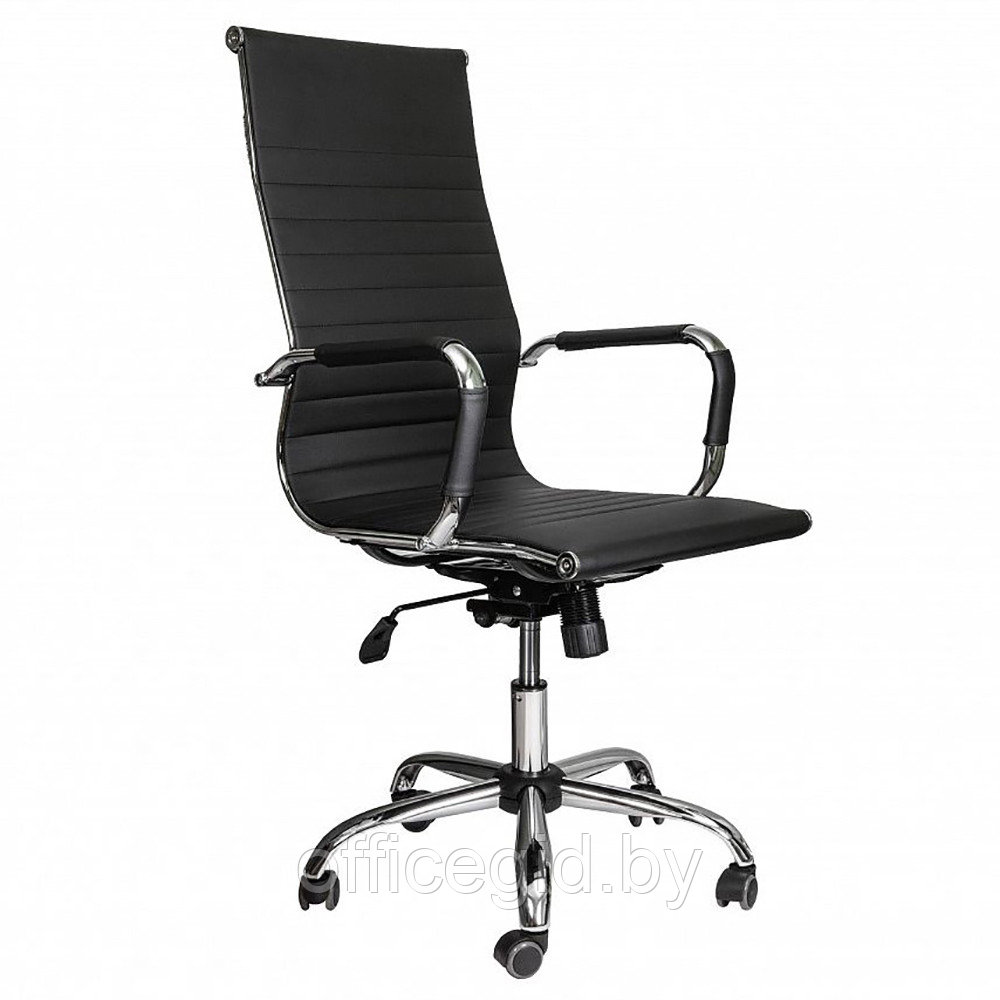 Кресло для руководителя "ELEGANCE NEW ECO", хром, кожзам, черный - фото 1 - id-p188893319