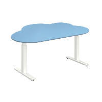 Стол с электроприводом двухмоторный "WellDesk", ДСП 28 мм, столешница в форме облака, голубой