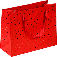 Пакет бумажный подарочный "Valentine", 32x13x24.5 см, красный