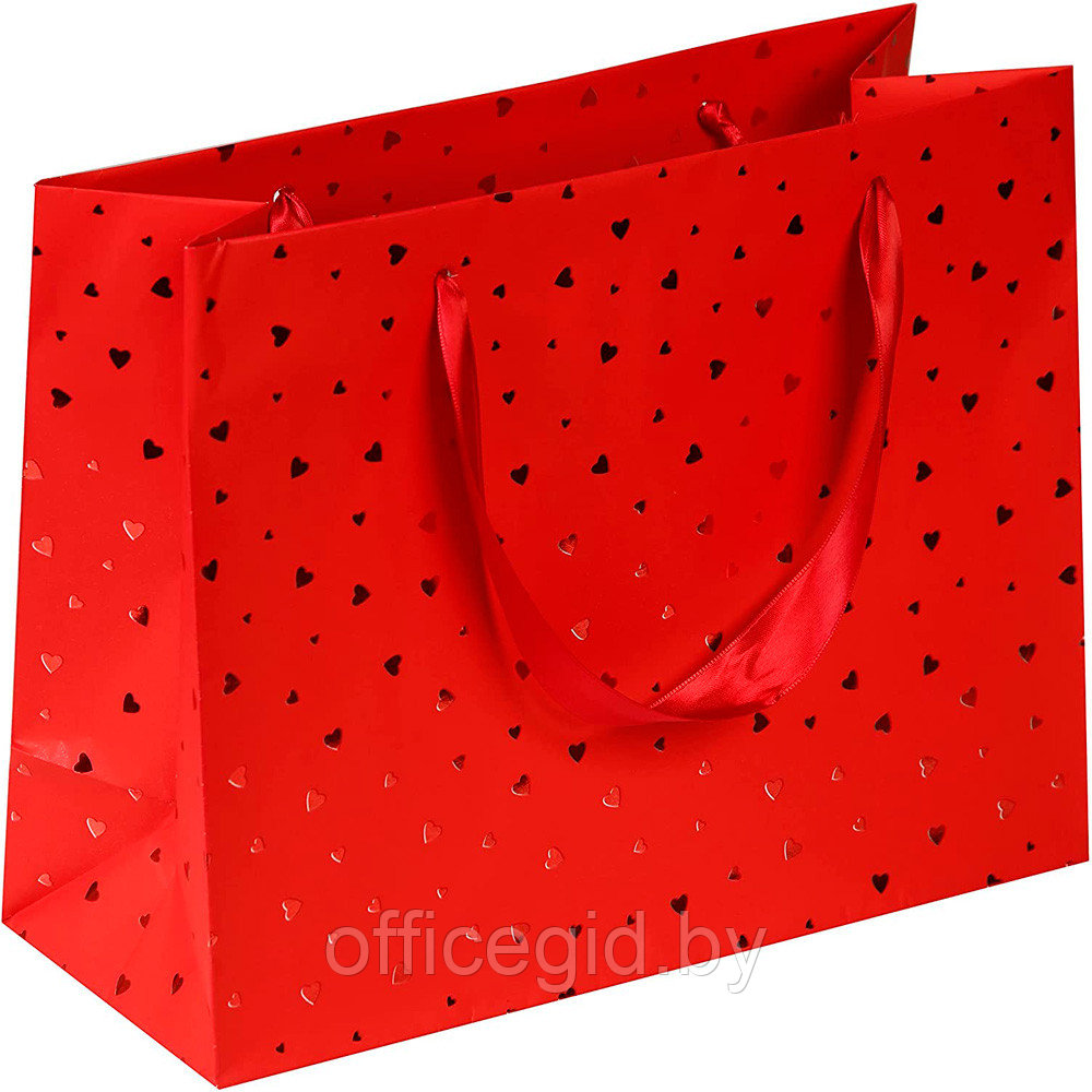 Пакет бумажный подарочный "Valentine", 32x13x24.5 см, красный - фото 1 - id-p188890599