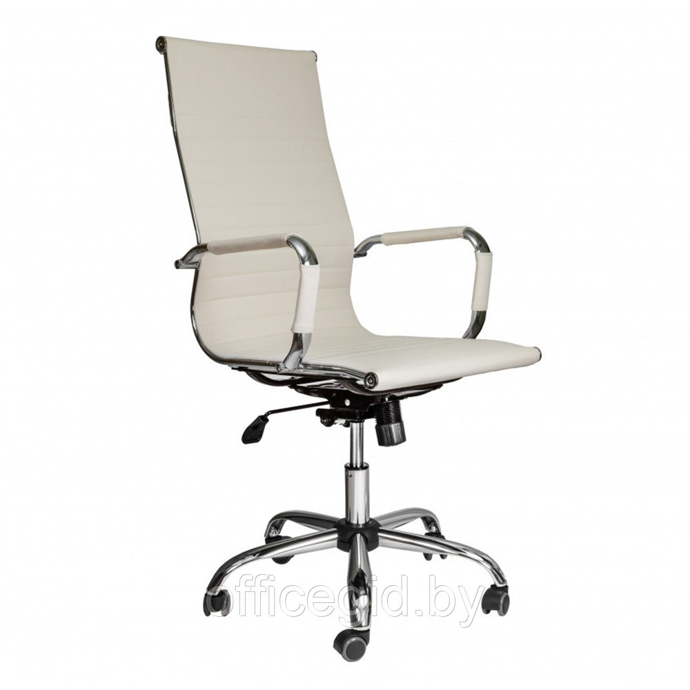 Кресло для руководителя "ELEGANCE NEW ECO", хром, кожзам, кремовый - фото 1 - id-p188893321