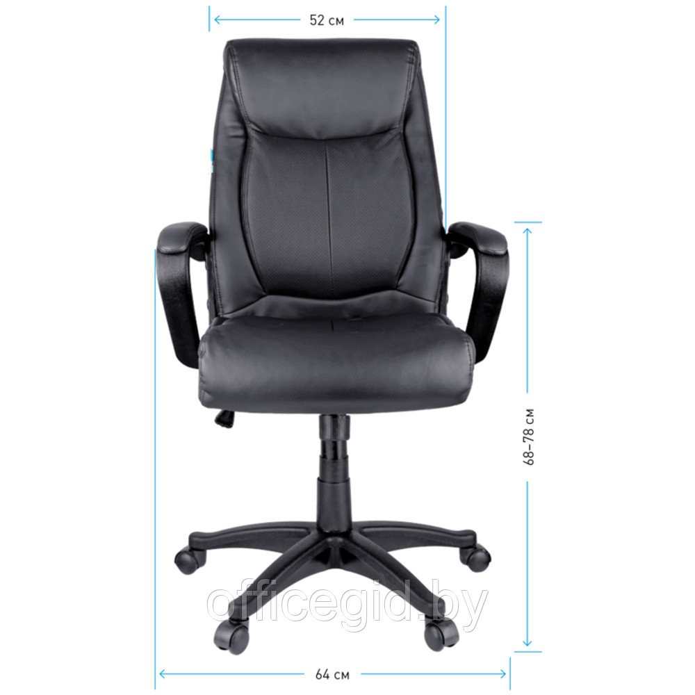 Кресло для руководителя Helmi "HL-E02 Income", экокожа, пластик, черный - фото 6 - id-p188893322