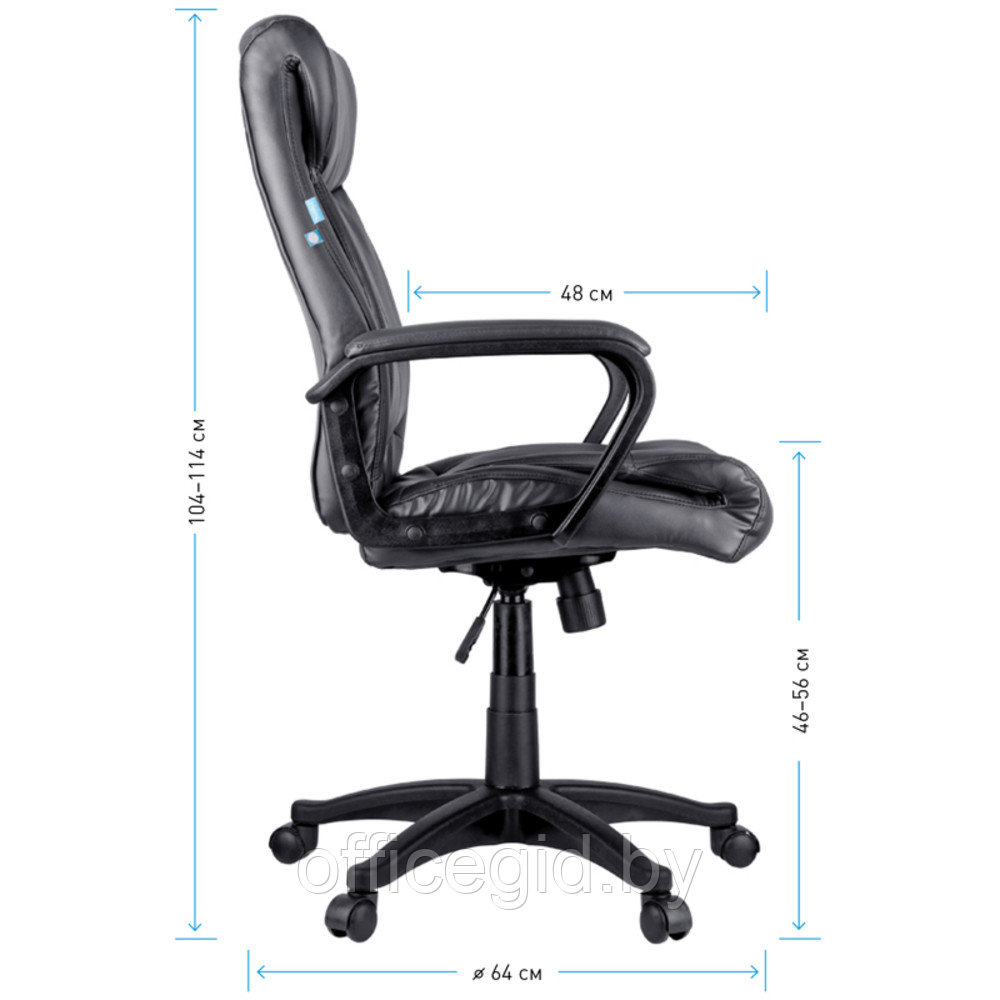 Кресло для руководителя Helmi "HL-E02 Income", экокожа, пластик, черный - фото 7 - id-p188893322