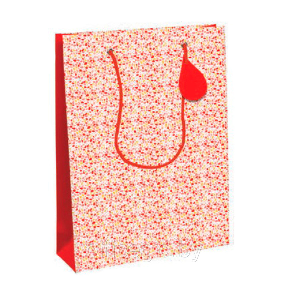 Пакет бумажный подарочный "Romance", 26.5x14x33 см, красный
