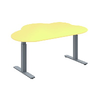 Стол с электроприводом двухмоторный "WellDesk", ДСП 28 мм, столешница в форме облака, желтый