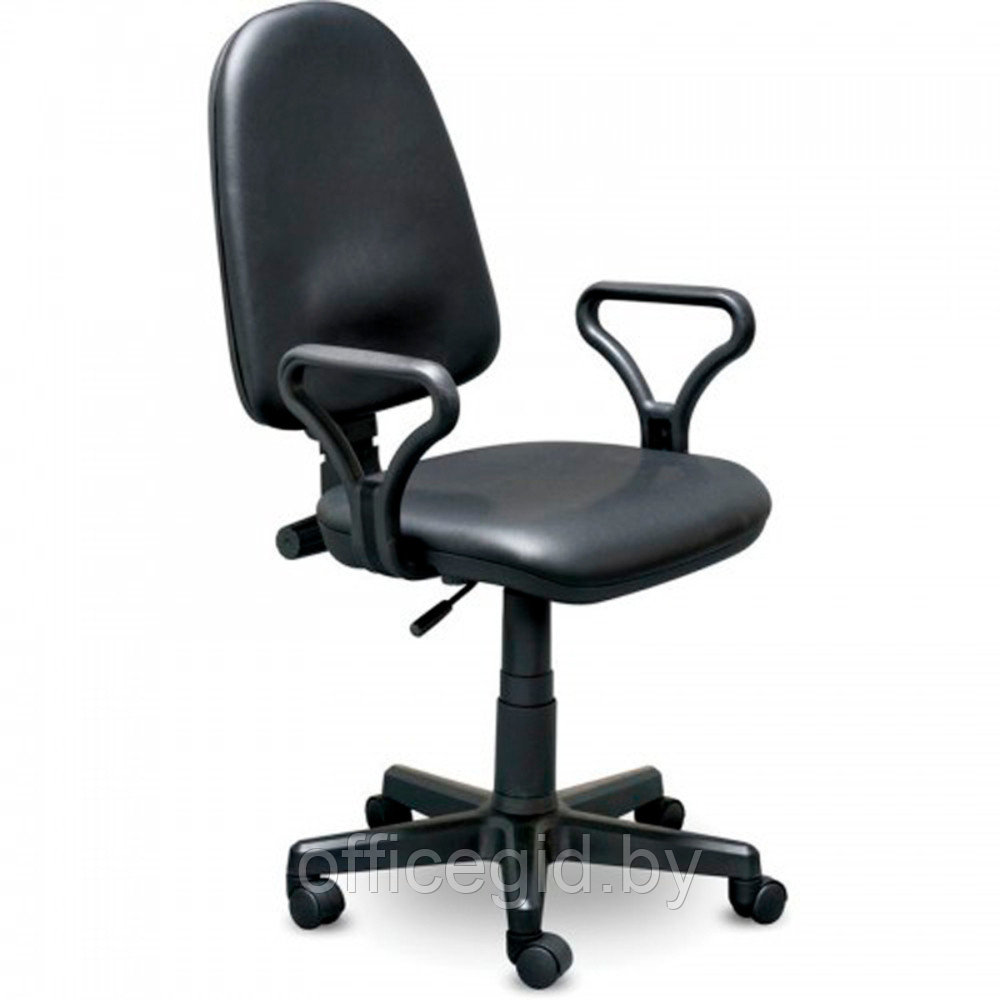 Кресло для персонала "UTFC Prestige", кожзам, пластик, черный - фото 1 - id-p188893341