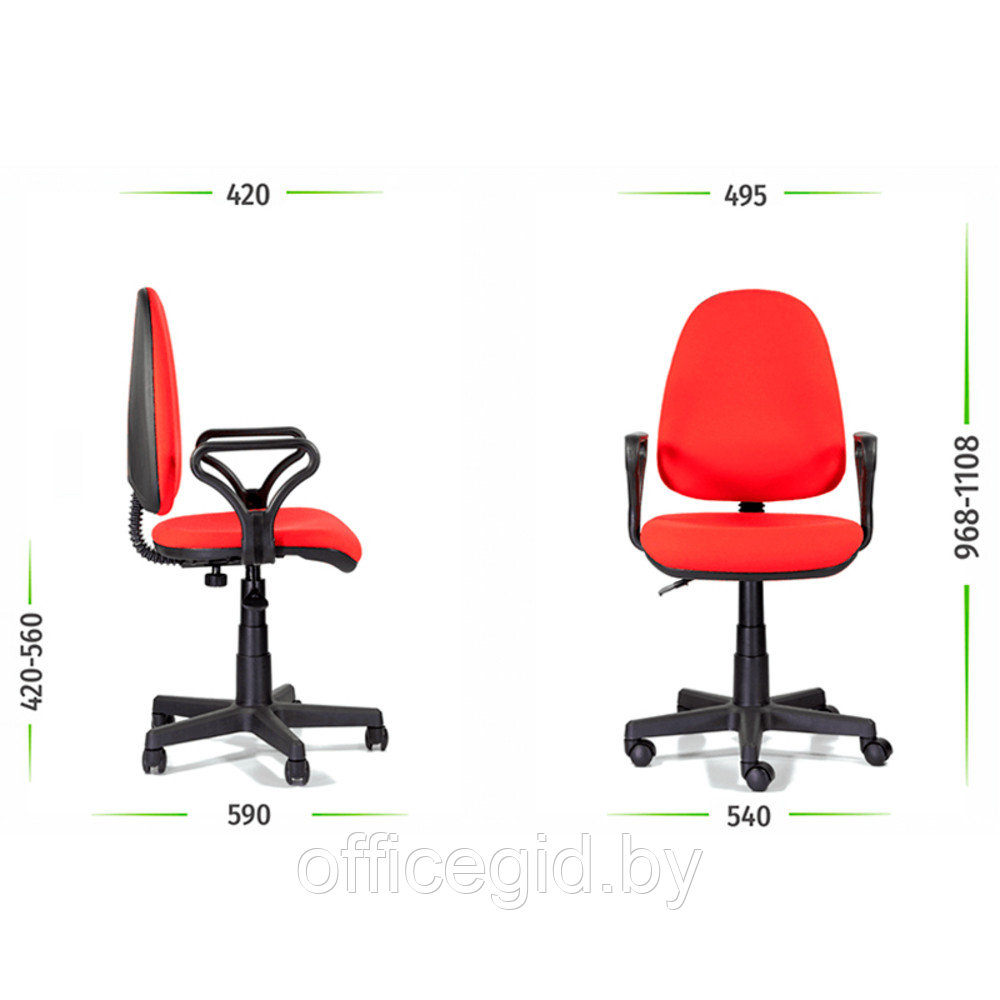 Кресло для персонала "UTFC Prestige", кожзам, пластик, черный - фото 2 - id-p188893341