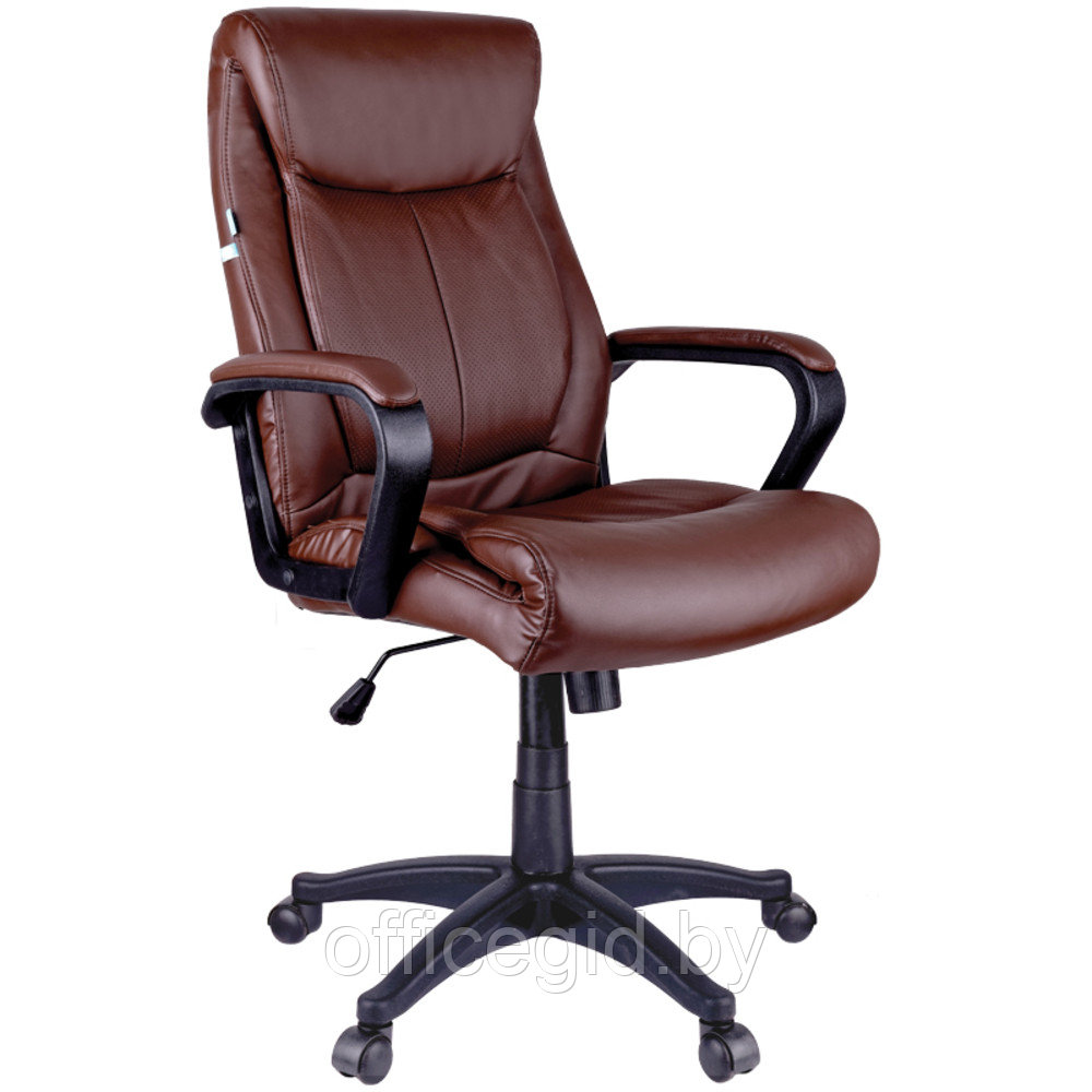 Кресло для руководителя Helmi "HL-E02 Income", экокожа, пластик, коричневый - фото 1 - id-p188893342