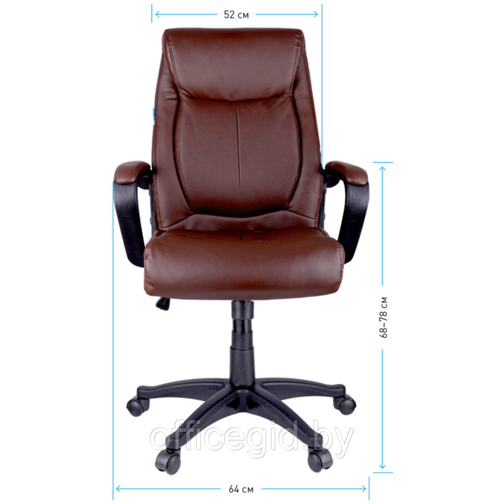 Кресло для руководителя Helmi "HL-E02 Income", экокожа, пластик, коричневый - фото 6 - id-p188893342
