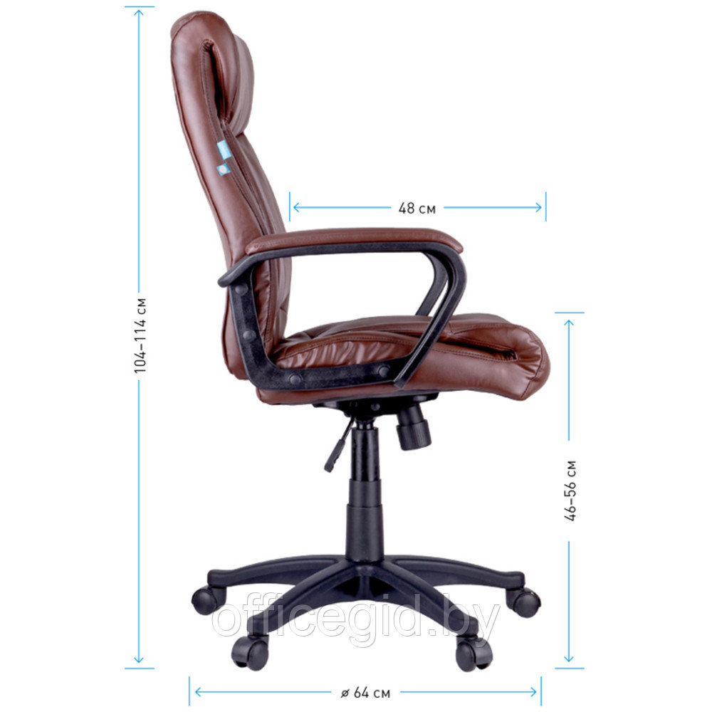 Кресло для руководителя Helmi "HL-E02 Income", экокожа, пластик, коричневый - фото 7 - id-p188893342