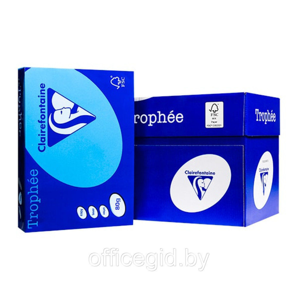 Бумага цветная "Trophée", А4, 500 листов, 80 г/м2, темно-голубой - фото 2 - id-p188891542