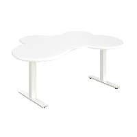 Стол с электроприводом двухмоторный "WellDesk", ДСП 28 мм, столешница в форме бабочки, белый