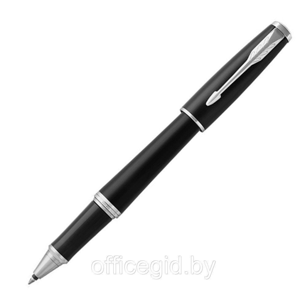 Ручка-роллер "Parker Urban Muted Black Chrome Trim", 0.5 мм, черный, серебристый, стерж. черный - фото 1 - id-p188888801